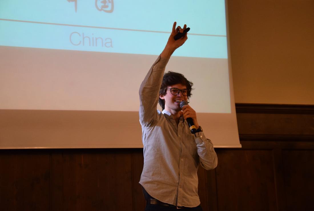 André giving a talk about China